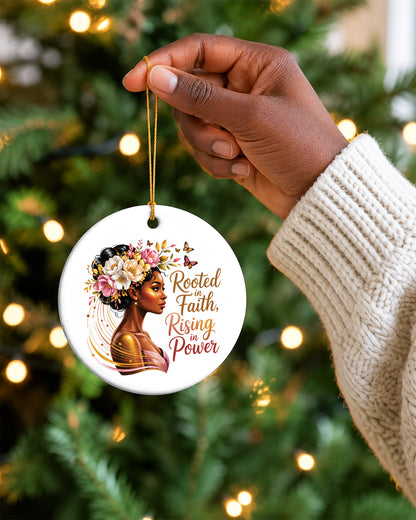 Rooted In Faith Ornament - Black Woman Empowerment Christmas Keepsake