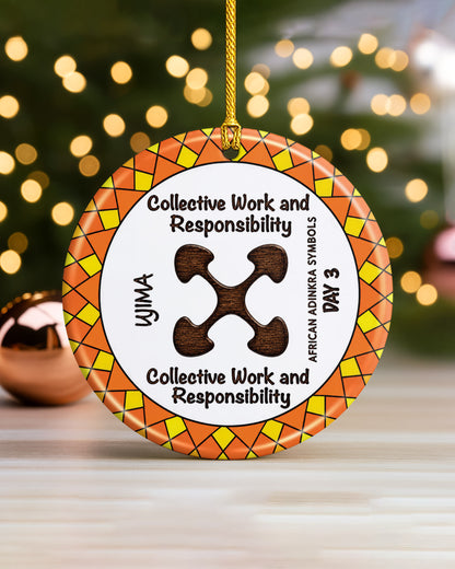 Adinkra Symbol Ornament - African Heritage Christmas Keepsake