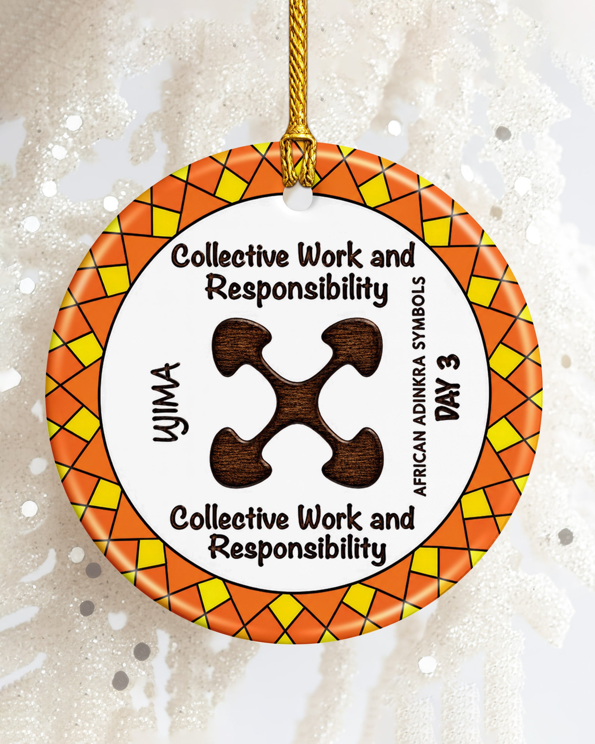 Adinkra Symbol Ornament - African Heritage Christmas Keepsake