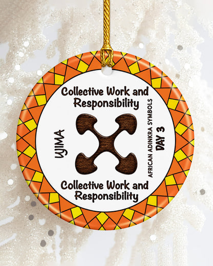 Adinkra Symbol Ornament - African Heritage Christmas Keepsake