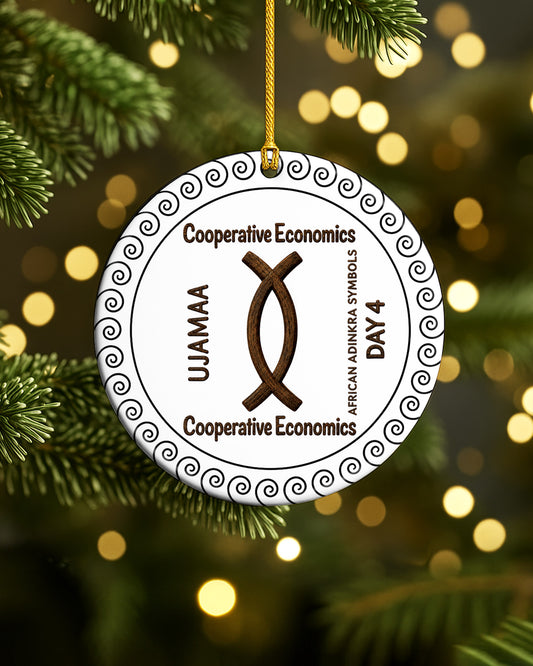 Ujamaa Adinkra Symbol Ornament - African Heritage Christmas Keepsake