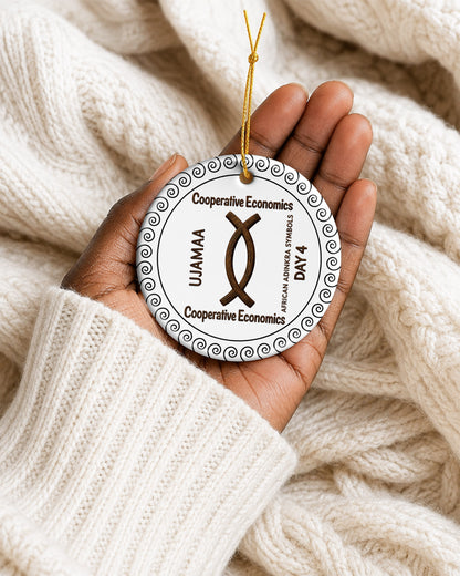 Ujamaa Adinkra Symbol Ornament - African Heritage Christmas Keepsake