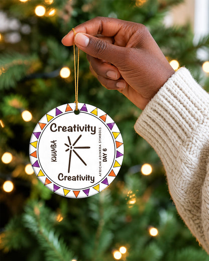 Kuumba Adinkra Symbol Ornament - African Heritage Creativity Christmas Keepsake
