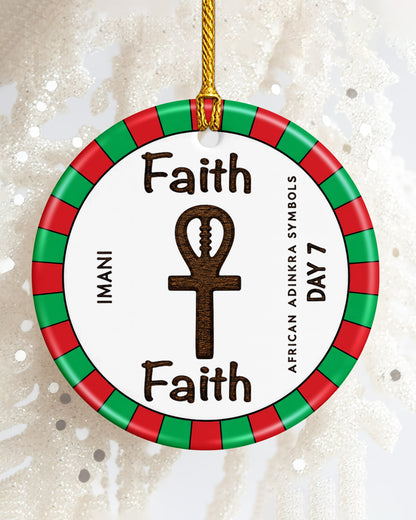Kwanzaa Imani Ornament - African Adinkra Faith Symbol Christmas Gift