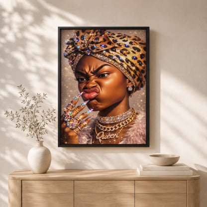 Queen of Black Excellence - Fierce, Confident, and Beautiful - Poster/Canvas
