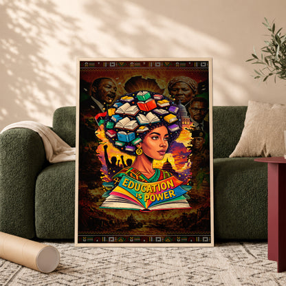 Education is Power Empowering Black Culture - Poster/Canvas