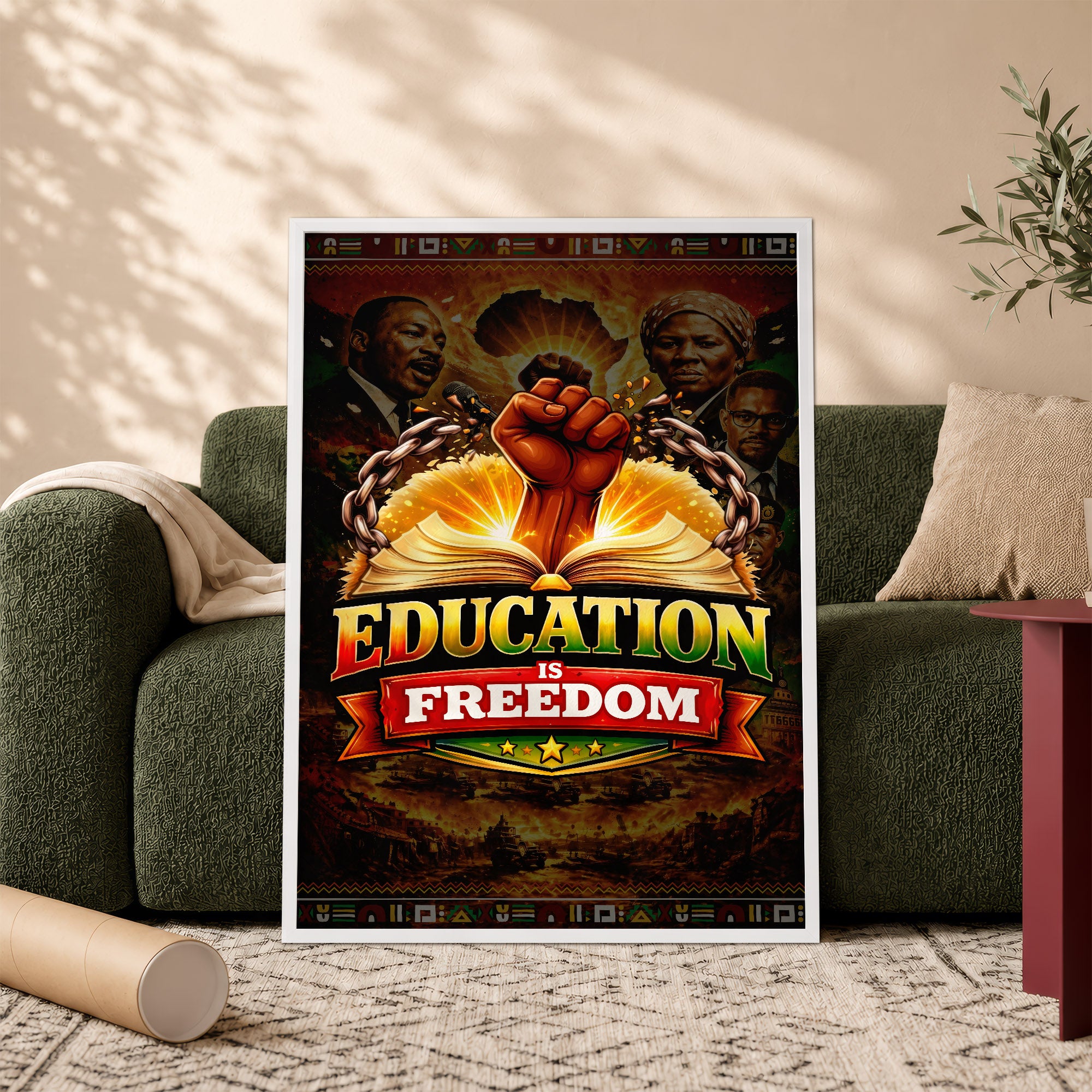 Education is Freedom Power Fist - Poster/Canvas