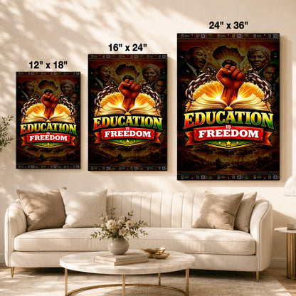 Education is Freedom Power Fist - Poster/Canvas