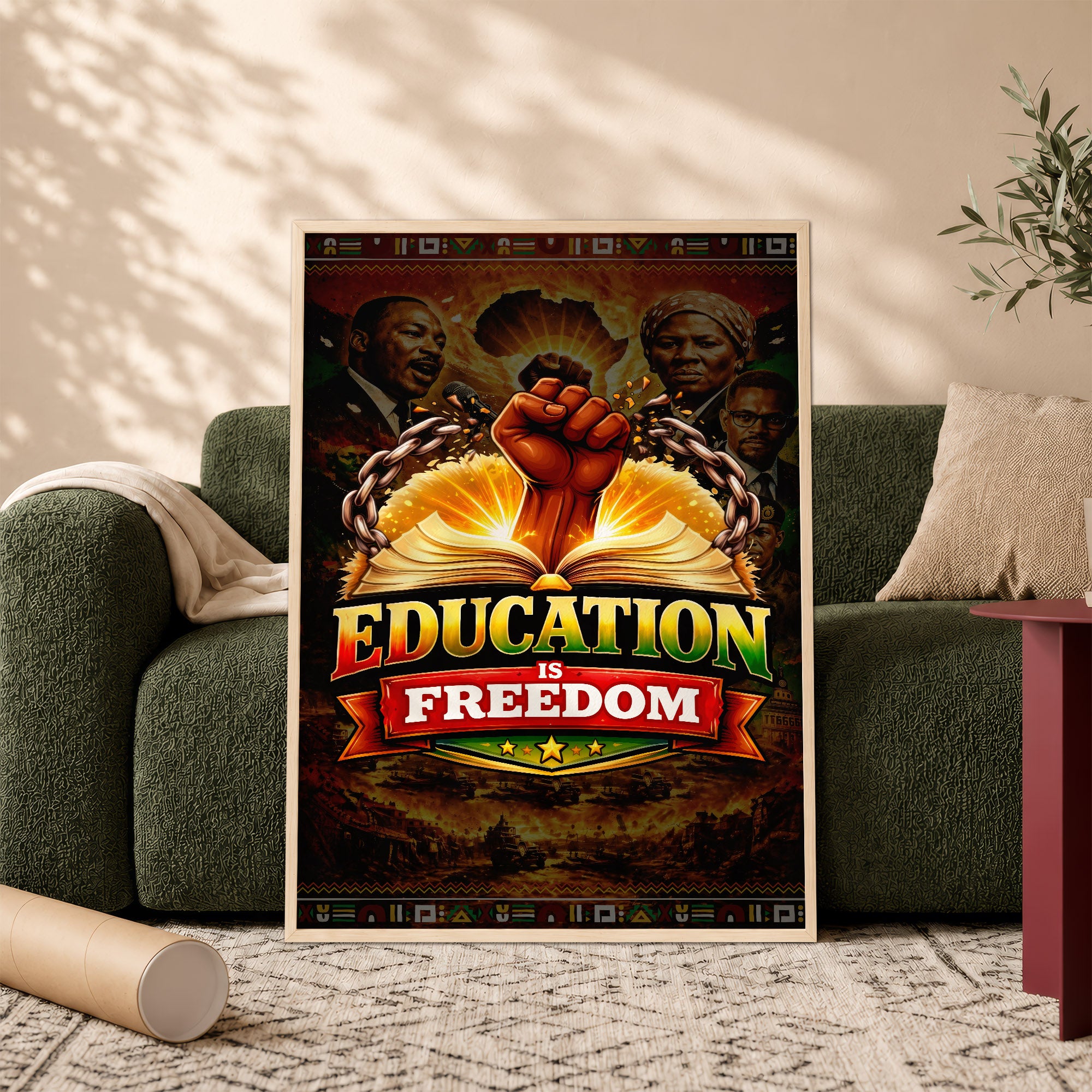 Education is Freedom Power Fist - Poster/Canvas