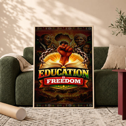 Education is Freedom Power Fist - Poster/Canvas