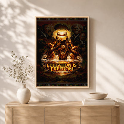 Education is Freedom - Black Empowerment, Breaking Chains - Poster/Canvas