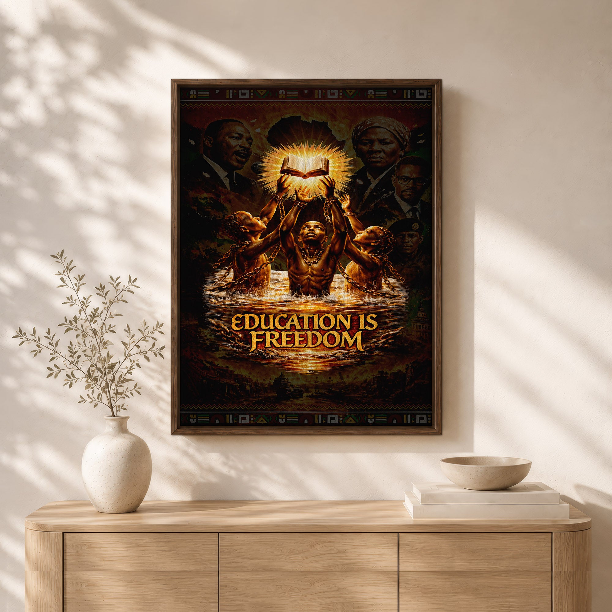 Education is Freedom - Black Empowerment, Breaking Chains - Poster/Canvas