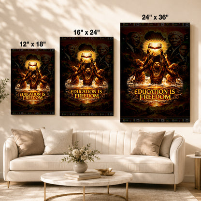 Education is Freedom - Black Empowerment, Breaking Chains - Poster/Canvas