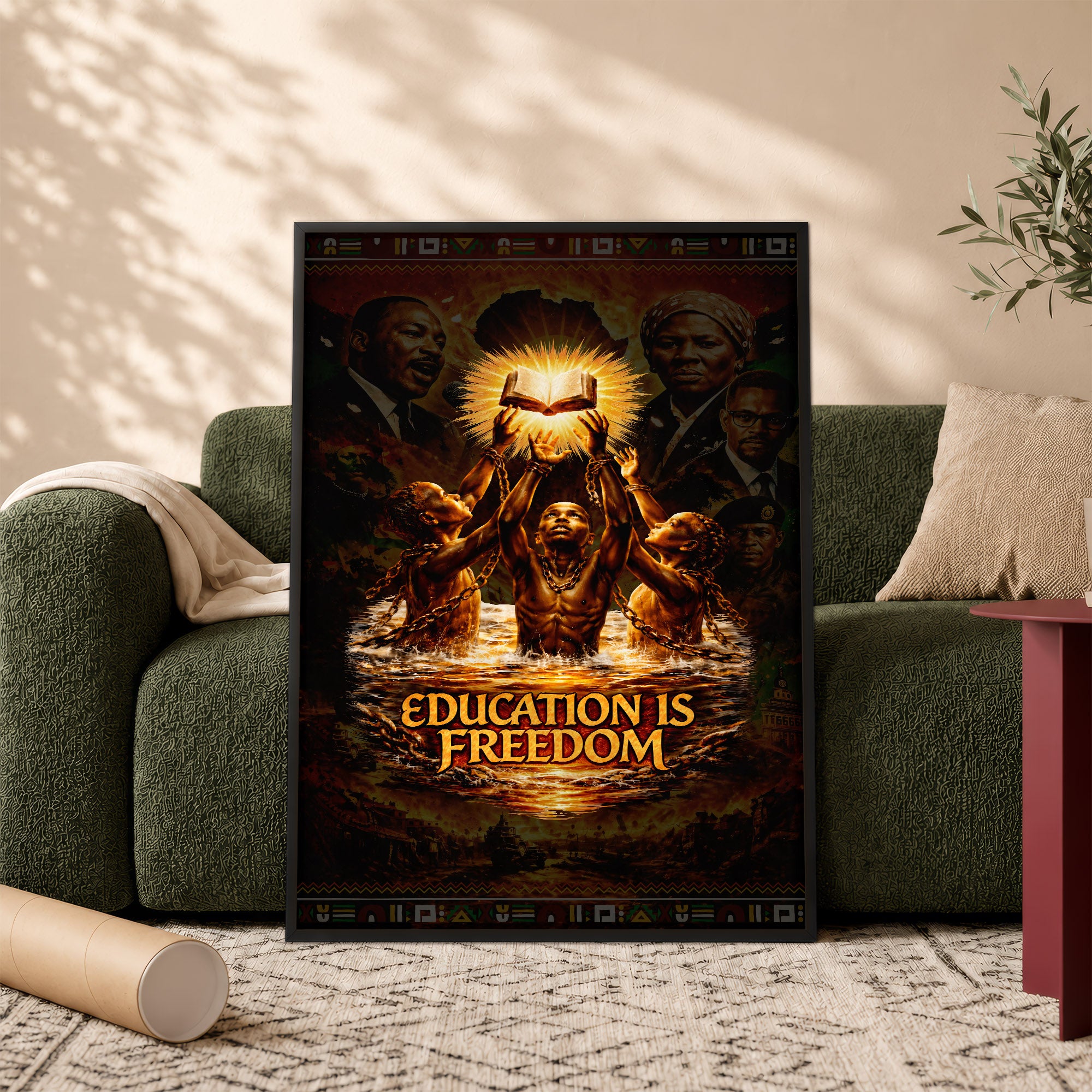 Education is Freedom - Black Empowerment, Breaking Chains - Poster/Canvas