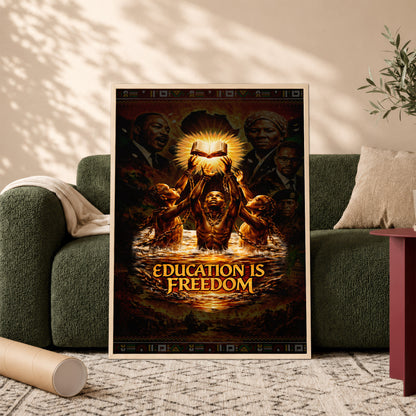 Education is Freedom - Black Empowerment, Breaking Chains - Poster/Canvas