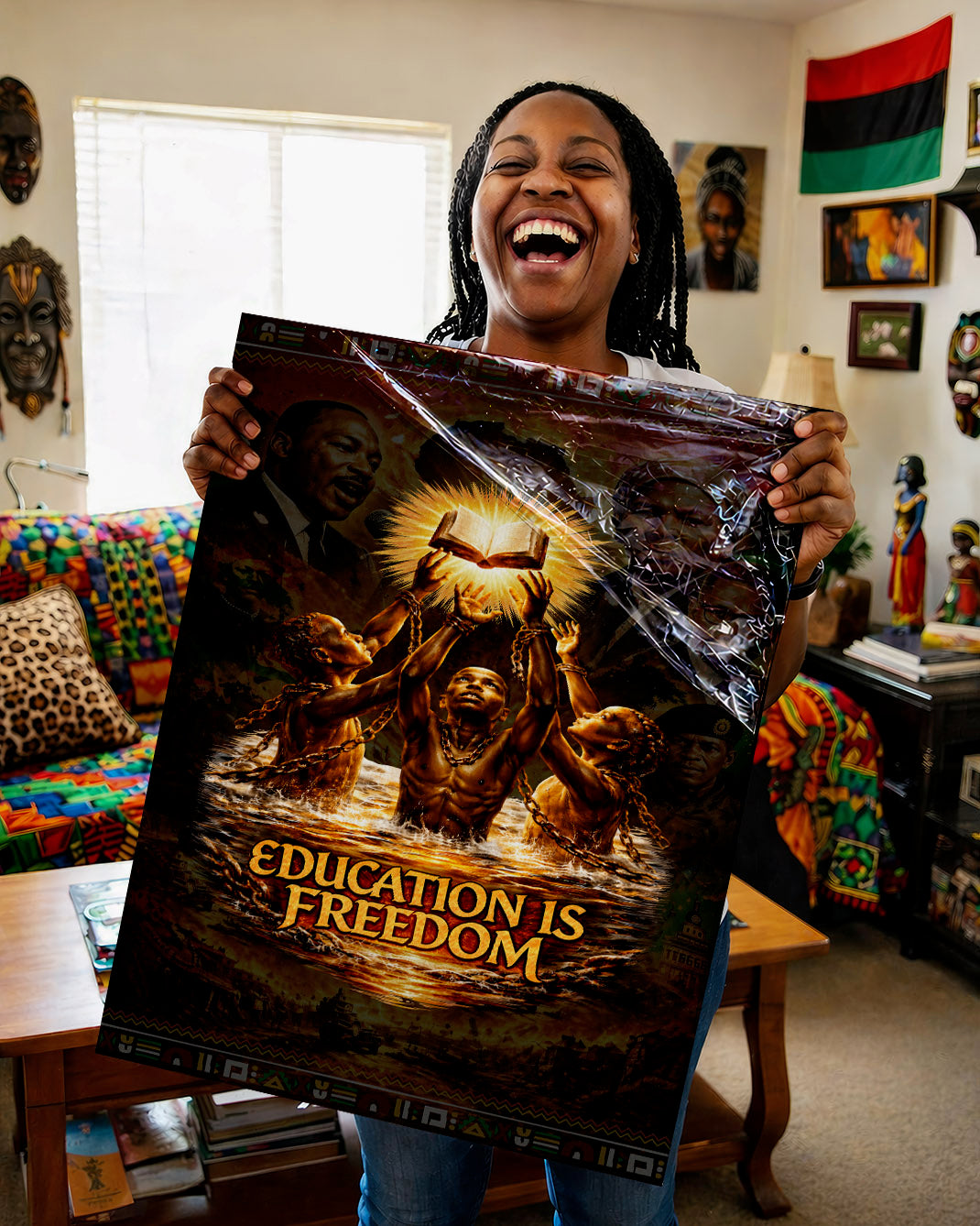 Education is Freedom - Black Empowerment, Breaking Chains - Poster/Canvas