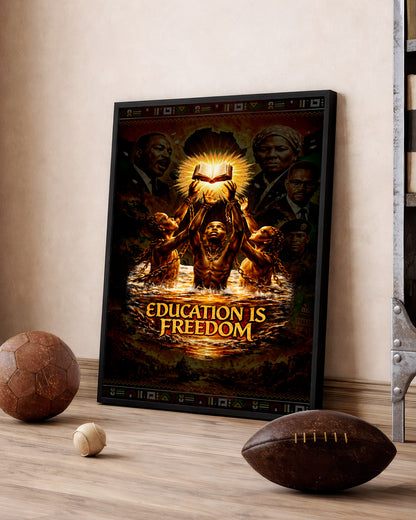 Education is Freedom - Black Empowerment, Breaking Chains - Poster/Canvas