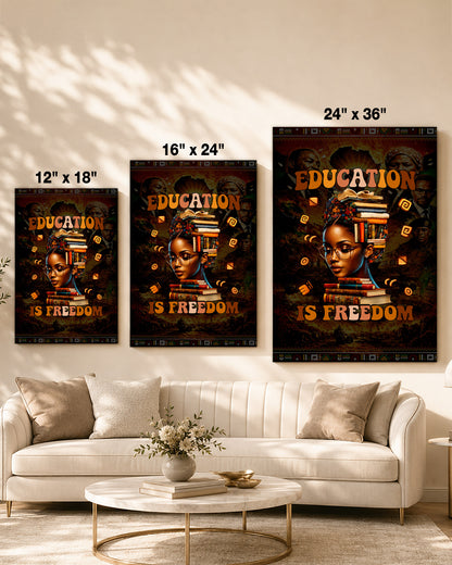 Education is Freedom Black Girl Magic & Equality - Poster/Canvas