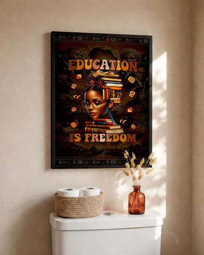 Education is Freedom Black Girl Magic & Equality - Poster/Canvas