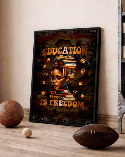 Education is Freedom Black Girl Magic & Equality - Poster/Canvas
