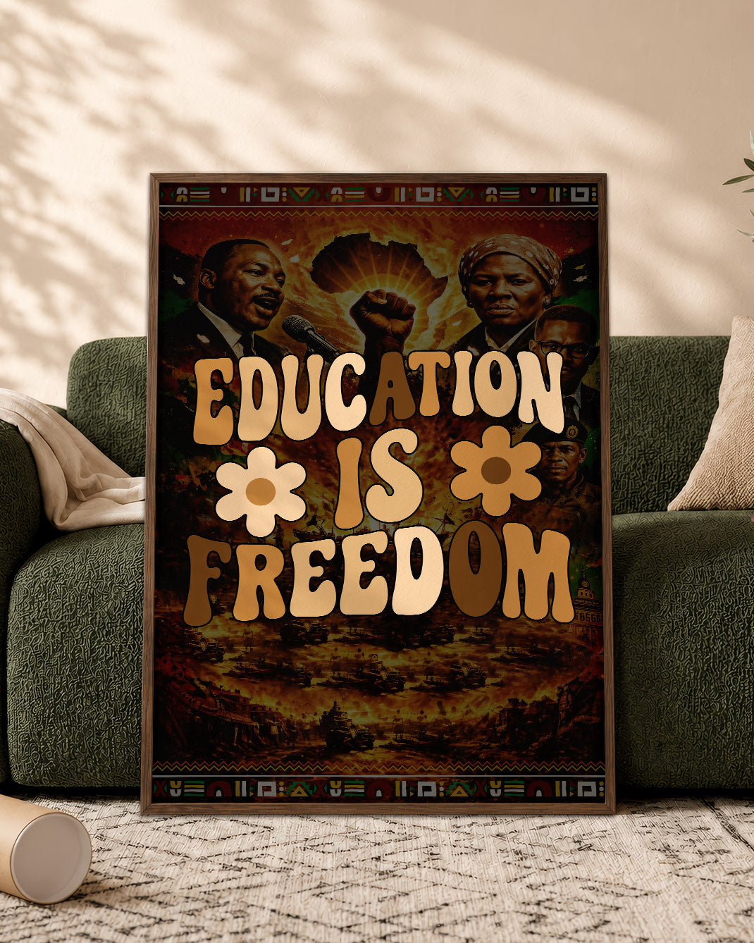 Education is Freedom Retro Floral - Poster/Canvas