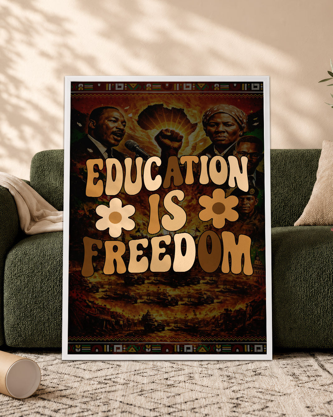 Education is Freedom Retro Floral - Poster/Canvas