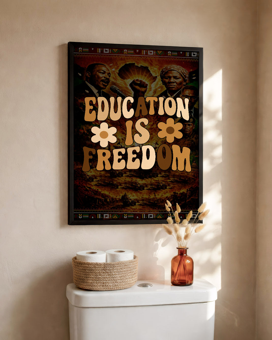 Education is Freedom Retro Floral - Poster/Canvas