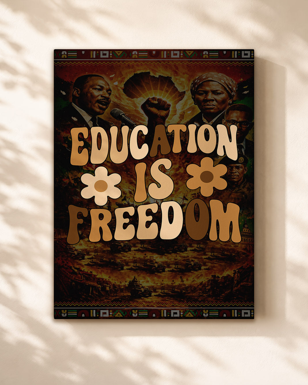 Education is Freedom Retro Floral - Poster/Canvas