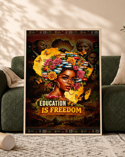 Education is Freedom - Black Excellence and Knowledge - Poster/Canvas