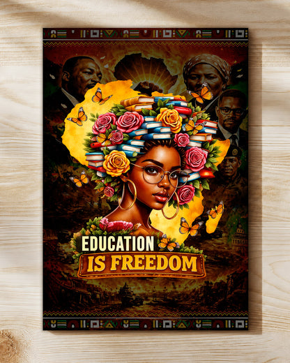 Education is Freedom - Black Excellence and Knowledge - Poster/Canvas
