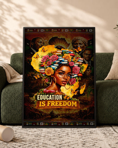 Education is Freedom - Black Excellence and Knowledge - Poster/Canvas