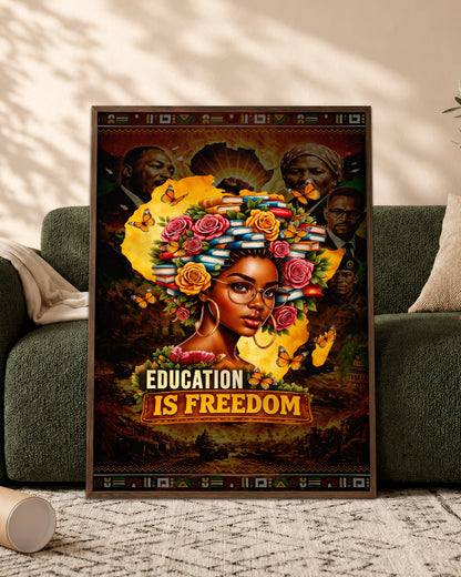 Education is Freedom - Black Excellence and Knowledge - Poster/Canvas