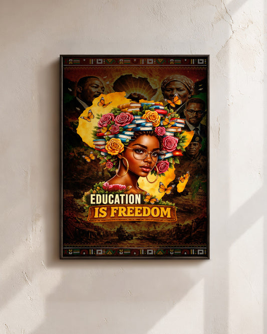 Education is Freedom - Black Excellence and Knowledge - Poster/Canvas