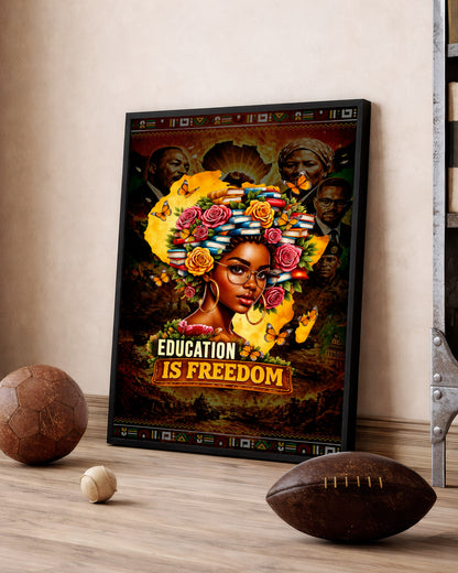 Education is Freedom - Black Excellence and Knowledge - Poster/Canvas