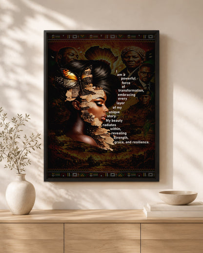 Empowered Beauty Transformation - Black Excellence & Resilience - Poster/Canvas