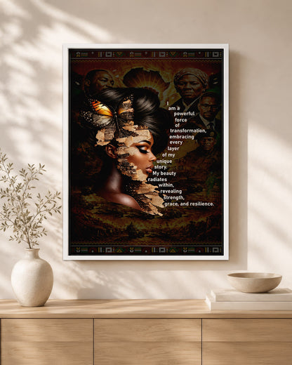 Empowered Beauty Transformation - Black Excellence & Resilience - Poster/Canvas