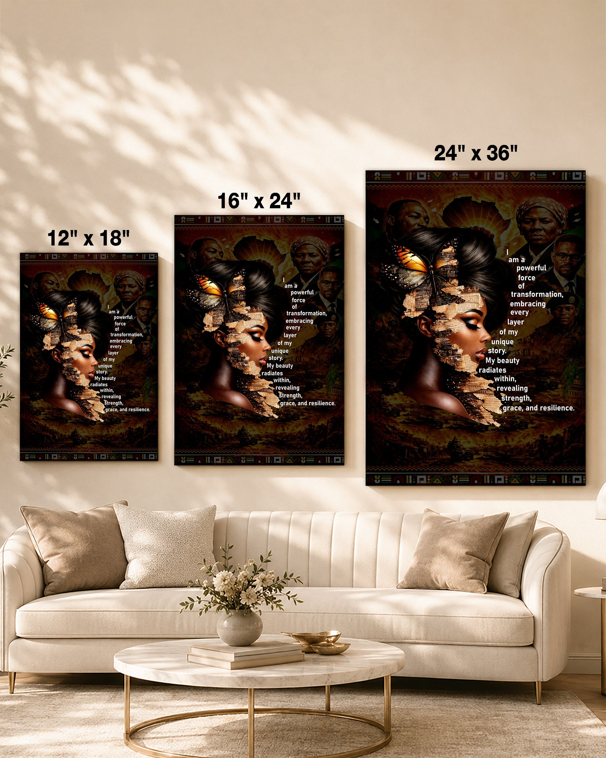 Empowered Beauty Transformation - Black Excellence & Resilience - Poster/Canvas