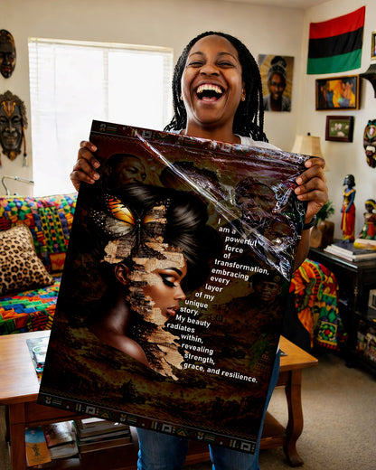 Empowered Beauty Transformation - Black Excellence & Resilience - Poster/Canvas