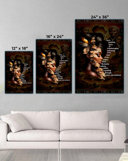 Empowered Beauty Transformation - Black Excellence & Resilience - Poster/Canvas
