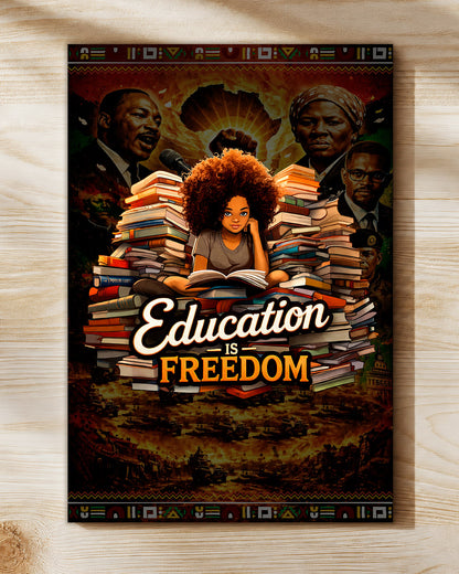 Education is Freedom Afro Girl - Poster/Canvas