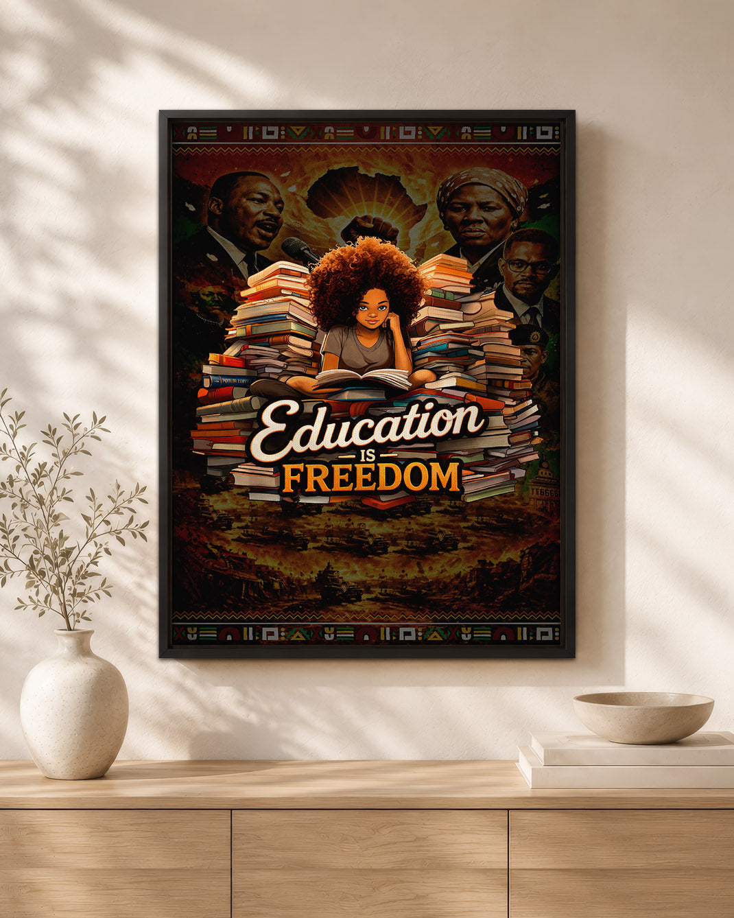 Education is Freedom Afro Girl - Poster/Canvas