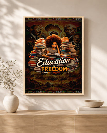 Education is Freedom Afro Girl - Poster/Canvas