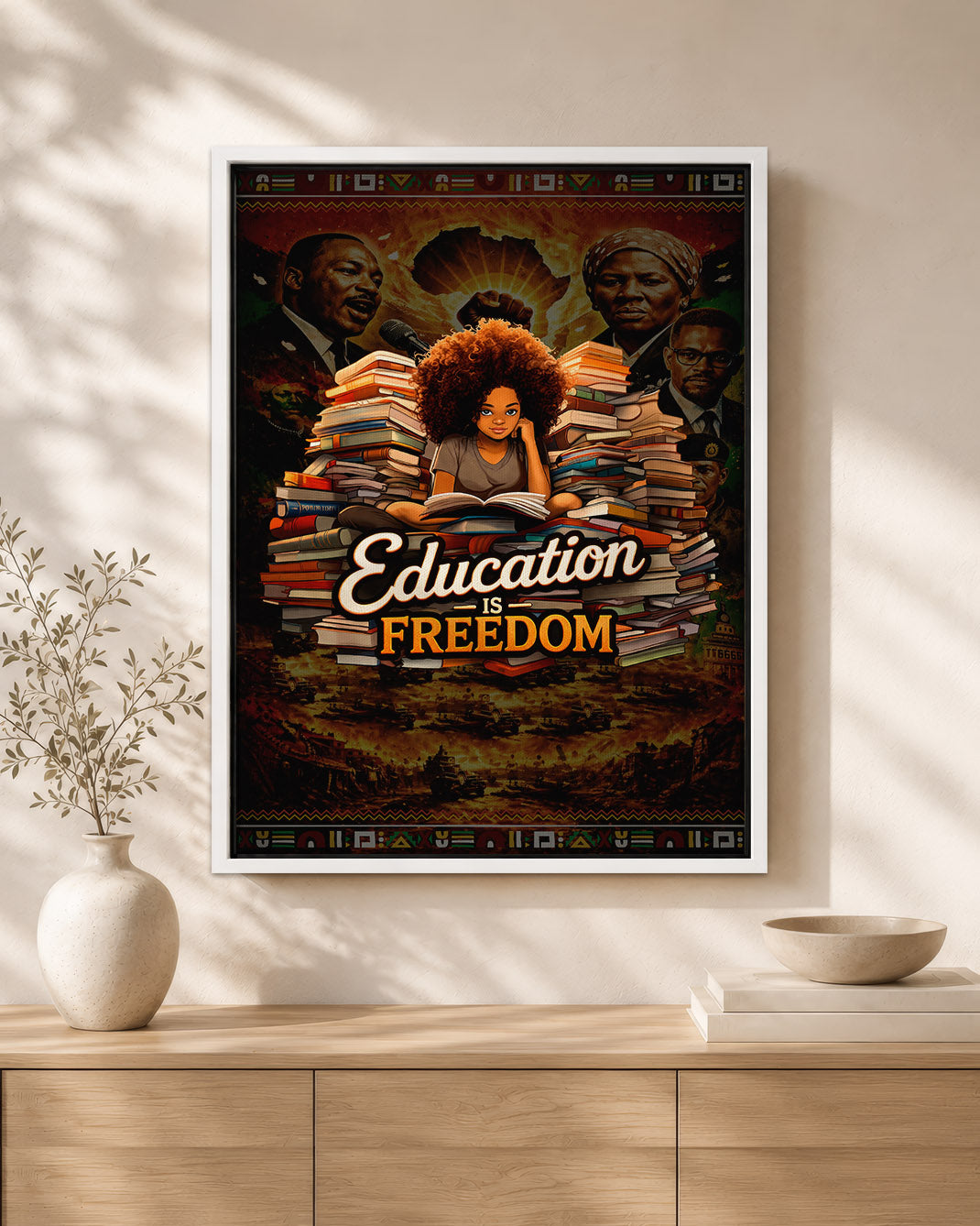 Education is Freedom Afro Girl - Poster/Canvas