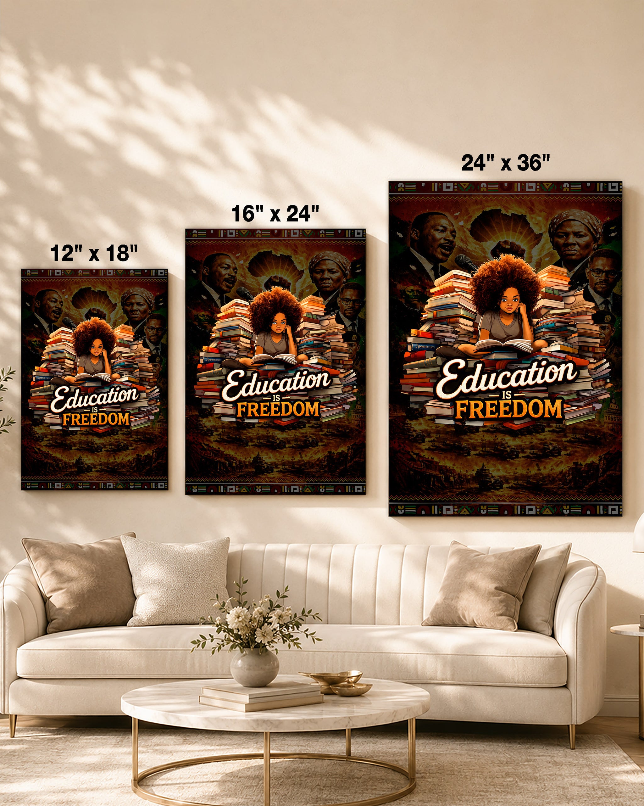 Education is Freedom Afro Girl - Poster/Canvas