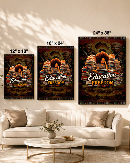 Education is Freedom Afro Girl - Poster/Canvas