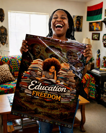 Education is Freedom Afro Girl - Poster/Canvas