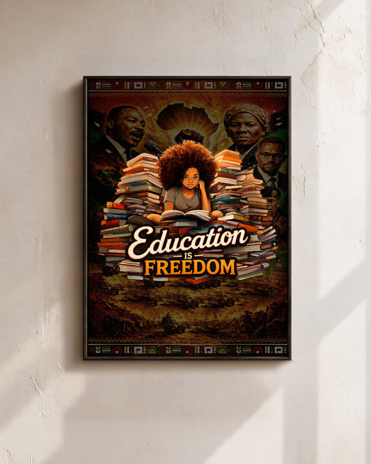 Education is Freedom Afro Girl - Poster/Canvas