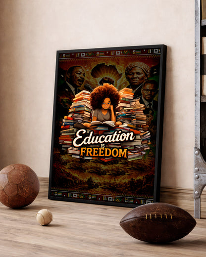 Education is Freedom Afro Girl - Poster/Canvas