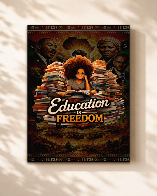 Education is Freedom Afro Girl - Poster/Canvas