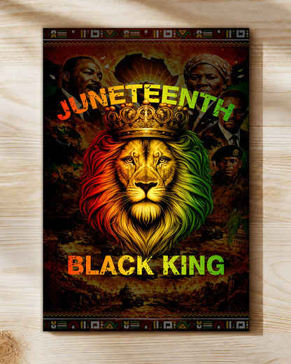Juneteenth Black King Lion Crown - Poster/Canvas